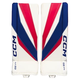 Beenbeschermers CCM Axis F9 White/Red/Blue Intermediate