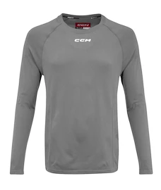 Compressie T-shirt CCM Eflex LS Premium Training Tee Dark Grey Heathered Senior