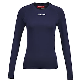 Compressie T-shirt CCM LS Training Tee Navy Senior