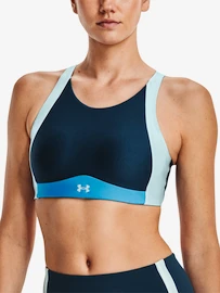 Dames bh Under Armour Infinity Mid High Neck Shine-BLU