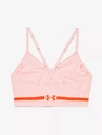 Dames bh Under Armour  Seamless Low Long Htr Bra pink Beta Tint