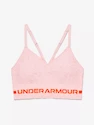 Dames bh Under Armour  Seamless Low Long Htr Bra pink Beta Tint L