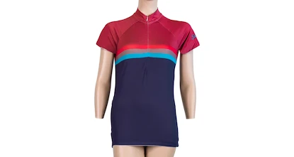 Dames fietsshirt Sensor  Cyklo Summer Stripe Blue/Lilla