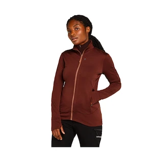 Dames hoodie Icebreaker Merino 260 Quantum IV LS Zip Port/Cedar Wood