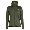 Dames hoodie Salewa  Agner Hybrid PL/DST W FZ Hdy Dark Olive Melange