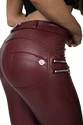 Dames legging Hugz Jeans  Wine Faux Leather Biker Mid Waist