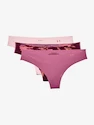 Dames string Under Armour  PS Thong 3Pack Print-PNK