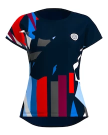 Dames T-shirt BIDI BADU New York 2024 Capsleeve Dark Blue/Red