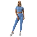 Dames T-shirt GymBeam  FLO CropTop Blue