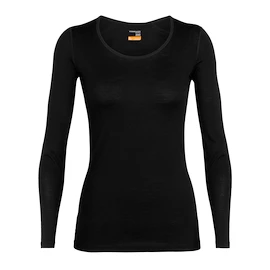 Dames T-shirt Icebreaker Merino 200 Oasis LS Scoop Black