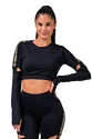 Dames T-shirt Nebbia  Crop Top 821 black