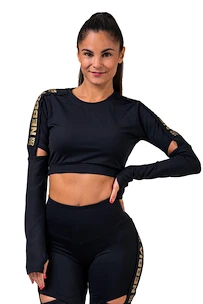 Dames T-shirt Nebbia  Crop Top 821 black