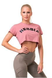 Dames T-shirt Nebbia Fit & Sporty crop top old rose