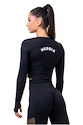 Dames T-shirt Nebbia Hero Sporty Hero crop top long sleeve black