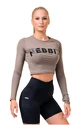 Dames T-shirt Nebbia Hero Sporty Hero crop top long sleeve mocha