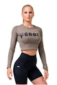 Dames T-shirt Nebbia Hero Sporty Hero crop top long sleeve mocha XS