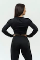 Dames T-shirt Nebbia Intense Women's Long Sleeve Crop Top Perform 839 Black