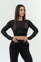 Dames T-shirt Nebbia Intense Women's Long Sleeve Crop Top Perform 839 Black