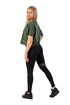 Dames T-shirt Nebbia  Organic Cotton Loose Fit “The Minimalist” Crop Top 417 dark green