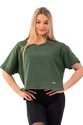 Dames T-shirt Nebbia  Organic Cotton Loose Fit “The Minimalist” Crop Top 417 dark green