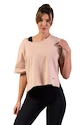 Dames T-shirt Nebbia  Organic Cotton Loose Fit “The Minimalist” Crop Top 417 salmon XS/S