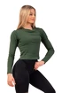 Dames T-shirt Nebbia  Organic Cotton Ribbed Long Sleeve Top 415 dark green