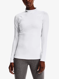 Dames T-shirt Under Armour ColdGear Authentics Mockneck-WHT