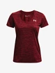 Dames T-shirt Under Armour  Tech SSV - Twist-RED