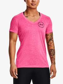 Dames T-shirt Under Armour Tech Twist LC Crest SSV-PNK