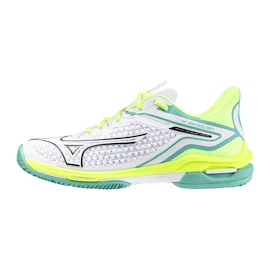 Dames tennisschoenen Mizuno Wave Exceed Tour 6 CC White/Black/Mizuno Neo Lime