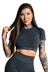 Dames top Gym Glamour  Crop-Top s krátkým rukávem Dark Grey Ombre