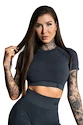 Dames top Gym Glamour  Crop-Top s krátkým rukávem Dark Grey Ombre M