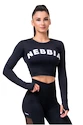 Dames top Nebbia Hero Sporty Hero crop top long sleeve black