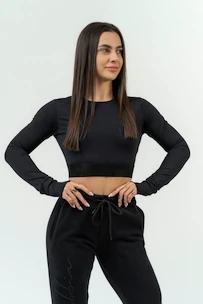 Dames top Nebbia Intense Women's Long Sleeve Crop Top Perform 839 Black XS