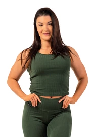 Damestop Nebbia Organic Cotton Ribbed Tank Top 414 dark green