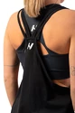 Damestop Nebbia  Sleeveless Loose Cross Back Tank Top "Feeling Good" Black