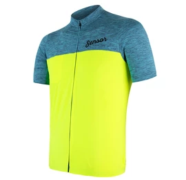 Heren fietsshirt Sensor Cyklo Motion Blue/Neon Yellow