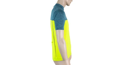 Heren fietsshirt Sensor  Cyklo Motion Blue/Neon Yellow