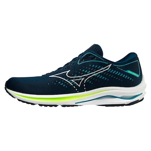 Heren hardloopschoenen Mizuno  Wave Rider 25 Gibraltar Sea/White  UK 11,5