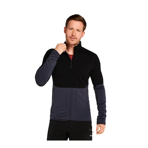 Heren hoodie Icebreaker Merino 400 RealFleece Descender LS Z Black/Graphite/Cb