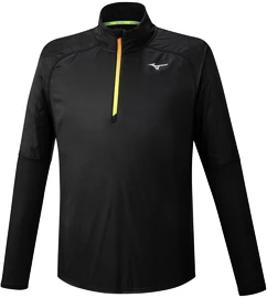 Heren hoodie Mizuno  Dryaeroflow LS HZ black