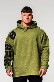 Heren hoodie Nebbia Washed-off Oversized Pullover Hoodie NO BS Green