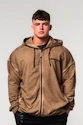 Heren hoodie Nebbia  Washed-off Zip Up Hoodie GYM BRO Light Brown