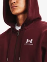 Heren hoodie Under Armour  Essential Fleece FZ Hood-RED