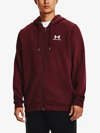 Heren hoodie Under Armour Essential Fleece FZ Hood-RED