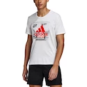 Heren T-shirt adidas  Fast GFX white L