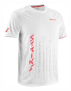 Heren T-shirt Babolat  Strike Crew Neck Tee Men White/Strike Red M