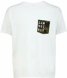 Heren T-shirt CCM CAMO POCKET S/S TEE White