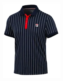 Heren T-shirt Fila Polo Stripes Navy/White