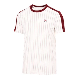 Heren T-shirt Fila T-Shirt Stripes Jascha 2 White Alyssum/Cabernet